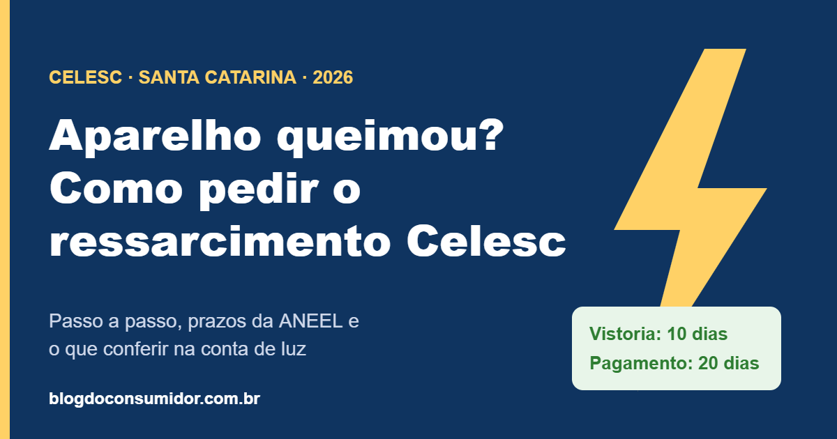 Ressarcimento Celesc: como pedir indenização por aparelho queimado após queda de energia